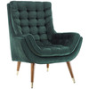 Modway Suggest Button Tufted Performance Velvet Lounge Chair EEI-3001-GRN Green