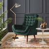 Modway Suggest Button Tufted Performance Velvet Lounge Chair EEI-3001-GRN Green