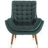 Modway Suggest Button Tufted Performance Velvet Lounge Chair EEI-3001-GRN Green