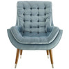 Modway Suggest Button Tufted Performance Velvet Lounge Chair EEI-3001-LBU Light Blue