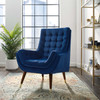 Modway Suggest Button Tufted Performance Velvet Lounge Chair EEI-3001-NAV Navy