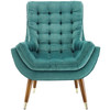 Modway Suggest Button Tufted Performance Velvet Lounge Chair EEI-3001-TEA Teal