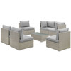 Modway Repose 7 Piece Outdoor Patio Sectional Set EEI-3004-LGR-GRY-SET Light Gray Gray