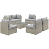 Modway Repose 7 Piece Outdoor Patio Sectional Set EEI-3004-LGR-GRY-SET Light Gray Gray