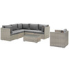 Modway Repose 7 Piece Outdoor Patio Sectional Set EEI-3010-LGR-CHA-SET Light Gray Charcoal