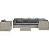 Modway Repose 7 Piece Outdoor Patio Sectional Set EEI-3010-LGR-CHA-SET Light Gray Charcoal