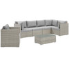 Modway Repose 7 Piece Outdoor Patio Sectional Set EEI-3010-LGR-GRY-SET Light Gray Gray