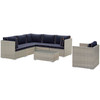 Modway Repose 7 Piece Outdoor Patio Sectional Set EEI-3010-LGR-NAV-SET Light Gray Navy