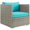 Modway Repose 7 Piece Outdoor Patio Sectional Set EEI-3010-LGR-TRQ-SET Light Gray Turquoise