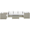 Modway Repose 7 Piece Outdoor Patio Sectional Set EEI-3010-LGR-WHI-SET Light Gray White