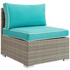 Modway Repose 8 Piece Outdoor Patio Sectional Set EEI-3012-LGR-TRQ-SET Light Gray Turquoise