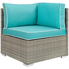 Modway Repose 6 Piece Outdoor Patio Sectional Set EEI-3014-LGR-TRQ-SET Light Gray Turquoise