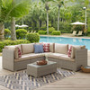 Modway Repose 6 Piece Outdoor Patio Sectional Set EEI-3016-LGR-BEI-SET Light Gray Beige