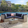 Modway Repose 6 Piece Outdoor Patio Sectional Set EEI-3016-LGR-NAV-SET Light Gray Navy