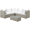 Modway Repose 6 Piece Outdoor Patio Sectional Set EEI-3016-LGR-WHI-SET Light Gray White