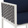 Modway Stance Outdoor Patio Aluminum Dining Armchair EEI-3053-WHI-NAV White Navy