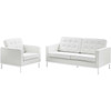 Modway Loft 2 Piece Leather Loveseat and Armchair Set EEI-3100-WHI-SET Cream White