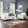 Modway Loft 2 Piece Leather Loveseat and Armchair Set EEI-3100-WHI-SET Cream White