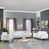 Modway Loft 3 Piece Leather Sofa Loveseat and Armchair Set EEI-3101-WHI-SET Cream White
