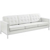 Modway Loft 3 Piece Leather Sofa Loveseat and Armchair Set EEI-3101-WHI-SET Cream White