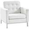 Modway Loft 3 Piece Leather Sofa and Armchair Set EEI-3102-WHI-SET Cream White