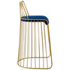 Modway Rivulet Gold Stainless Steel Performance Velvet Bar Stool EEI-3131-GLD-NAV Gold Navy