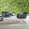 Modway Stance 3 Piece Outdoor Patio Aluminum Sectional Sofa Set EEI-3163-WHI-NAV-SET White Navy