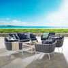 Modway Stance 6 Piece Outdoor Patio Aluminum Sectional Sofa Set EEI-3168-WHI-NAV-SET White Navy