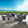 Modway Stance 6 Piece Outdoor Patio Aluminum Sectional Sofa Set EEI-3173-WHI-NAV-SET White Navy