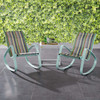 Modway Traveler Rocking Lounge Chair Outdoor Patio Mesh Sling Set of 2 EEI-3180-GRN-STR-SET Green Stripe