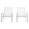 Modway Traveler Rocking Lounge Chair Outdoor Patio Mesh Sling Set of 2 EEI-3180-WHI-WHI-SET White White