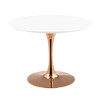 Modway Lippa 40" Round Wood Dining Table EEI-3237-ROS-WHI Rose White