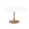 Modway Lippa 54" Round Wood Dining Table EEI-3239-ROS-WHI Rose White