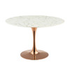 Modway Lippa 47" Round Artificial Marble Dining Table EEI-3243-ROS-WHI Rose White