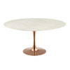 Modway Lippa 60" Round Artificial Marble Dining Table EEI-3245-ROS-WHI Rose White