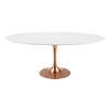 Modway Lippa 78" Oval Wood Dining Table EEI-3259-ROS-WHI Rose White