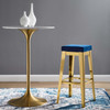 Modway Arrive Gold Stainless Steel Performance Velvet Bar Stool EEI-3268-GLD-NAV Gold Navy