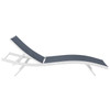 Modway Glimpse Outdoor Patio Mesh Chaise Lounge Chair EEI-3300-WHI-NAV White Navy