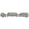 Modway Empress Sofa, Loveseat and Armchair Set of 3 EEI-3316-LGR Light Gray