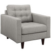 Modway Empress Sofa, Loveseat and Armchair Set of 3 EEI-3316-LGR Light Gray