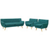 Modway Remark 3 Piece Living Room Set EEI-3322-TEA-SET Teal