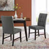 Modway Promulgate Biscuit Tufted Upholstered Fabric Dining Chair Set of 2 EEI-3335-GRY Gray