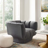 Modway Entertain Vertical Channel Tufted Performance Velvet Armchair EEI-3352-GRY Gray