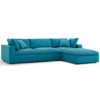 Modway Commix Down Filled Overstuffed 4 Piece Sectional Sofa Set EEI-3356-TEA Teal