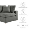 Modway Commix Down Filled Overstuffed 4 Piece Sectional Sofa Set EEI-3357-GRY Gray