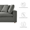 Modway Commix Down Filled Overstuffed 4 Piece Sectional Sofa Set EEI-3357-GRY Gray