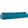 Modway Commix Down Filled Overstuffed 4 Piece Sectional Sofa Set EEI-3357-TEA Teal