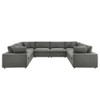 Modway Commix Down Filled Overstuffed 8 Piece Sectional Sofa Set EEI-3363-GRY Gray