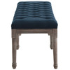 Modway Province French Vintage Upholstered Fabric Bench EEI-3368-NAV Navy