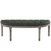 Modway Esteem Vintage French Upholstered Fabric Semi-Circle Bench EEI-3369-GRY Gray
